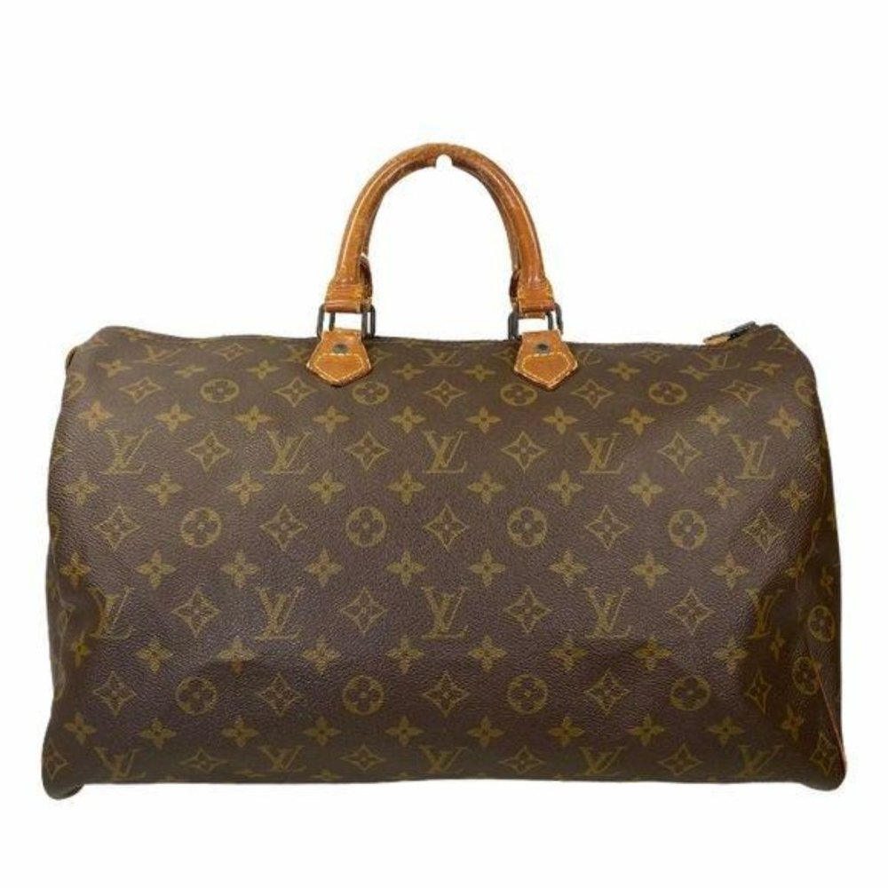 Authentic Louis Vuitton Satchel Bag Speedy 40 Brown Monogram Used LV Handbag